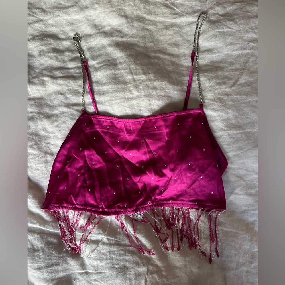 NWT Rhinestone Strap Top